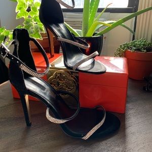 Strappy Rhinestone Heels